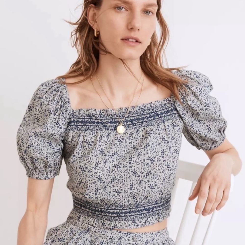 Madewell Jeanette top Florentine floral